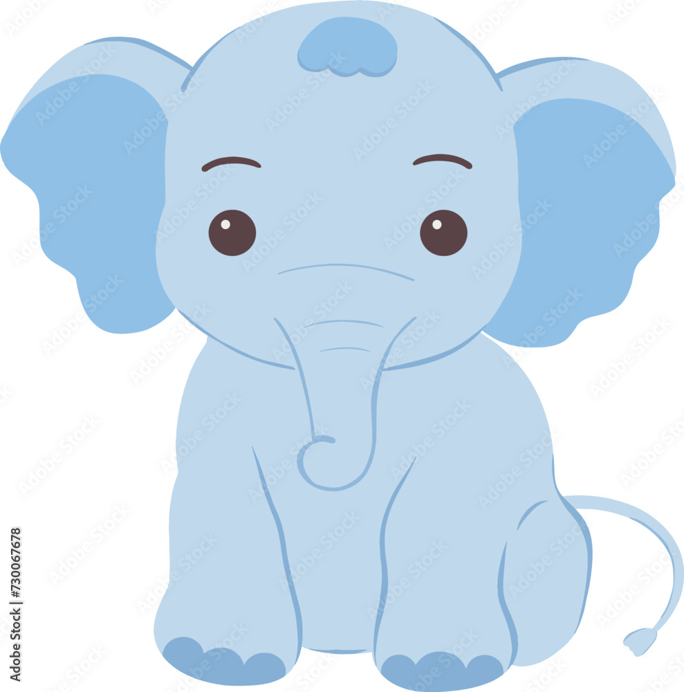 Wild animal, baby elephant, cute sitting pose Vector illustration Wild animal, baby elephant, cute sitting pose Vector illustration