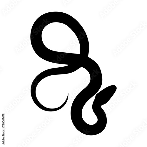 silhouette of a black snake, Chinese New Year of the Chinese zodiac snake