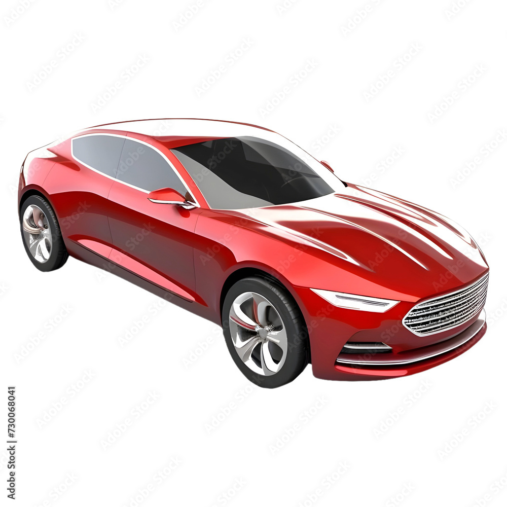 3D Rendering of a Luxury Car on Transparent Background - Ai Generated