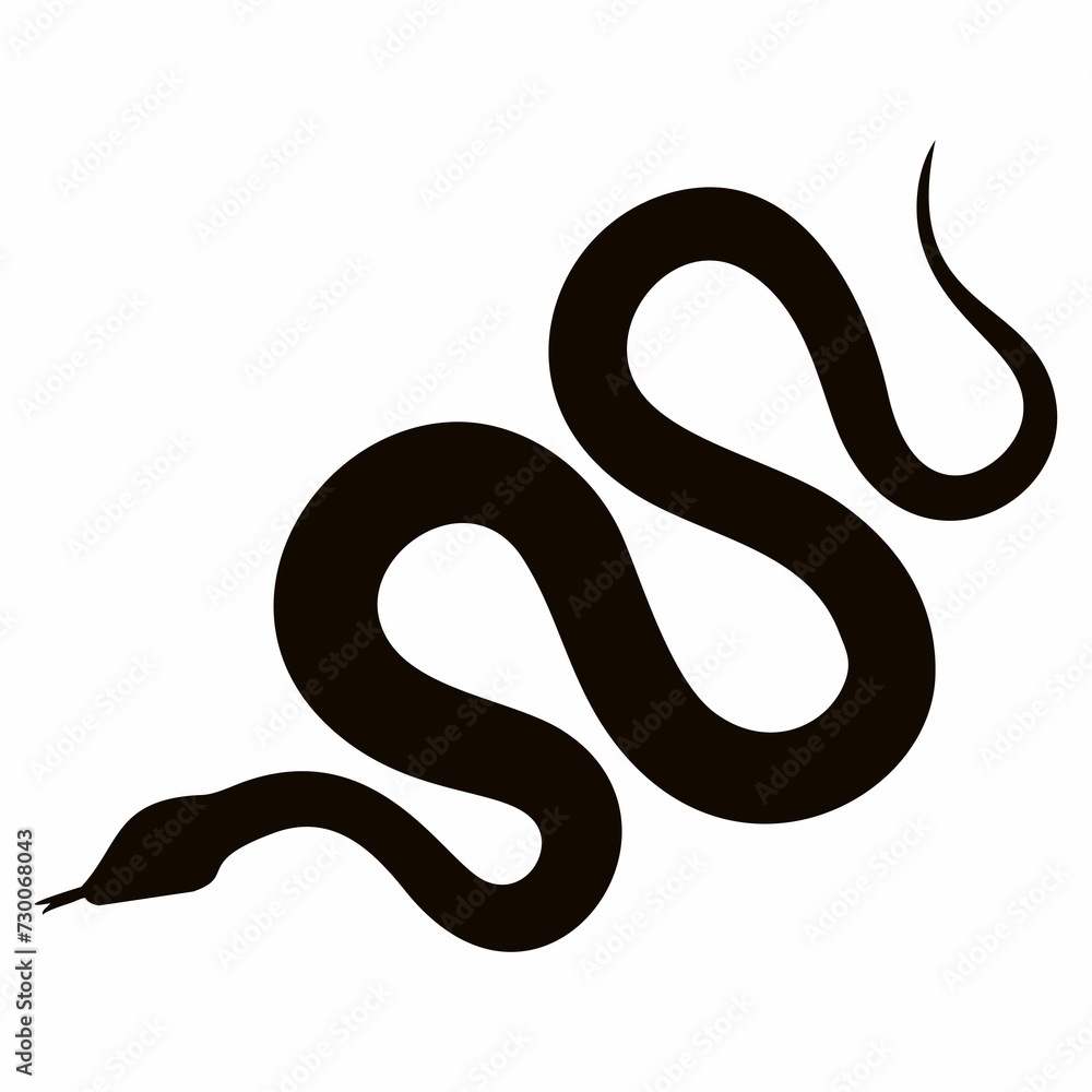 silhouette of a black snake, Chinese New Year of the Chinese zodiac snake silhouette of a black snake, Chinese New Year of the Chinese zodiac snake