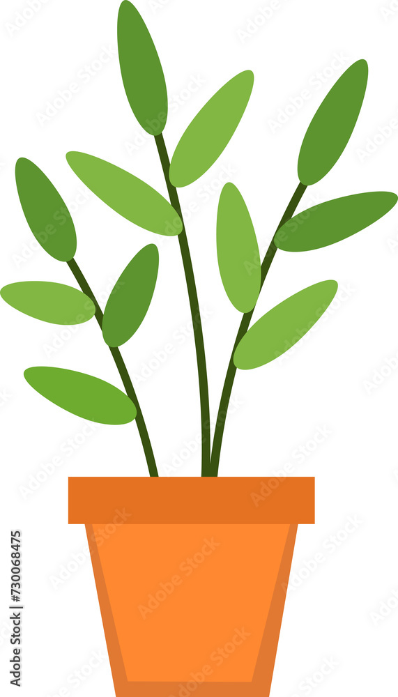 Fototapeta premium Flat style houseplant