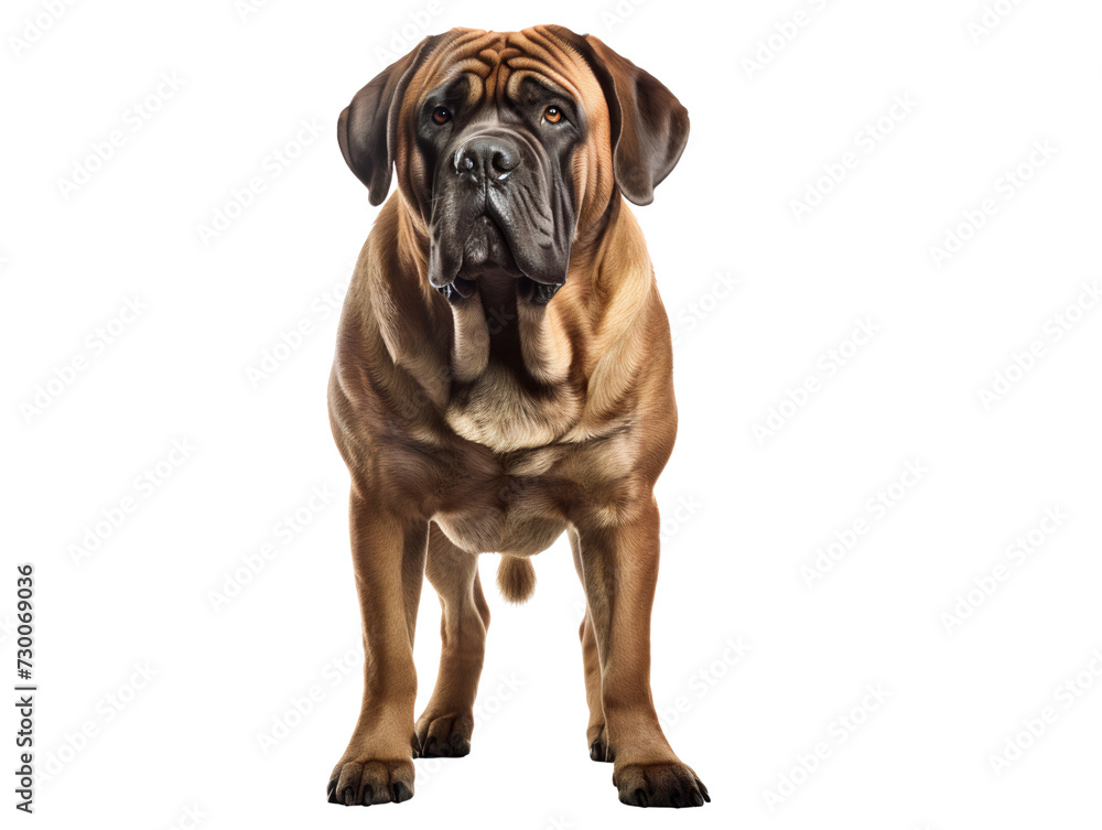 Powerful Mastiff, isolated on a transparent or white background