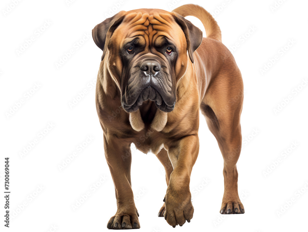 Powerful Mastiff, isolated on a transparent or white background
