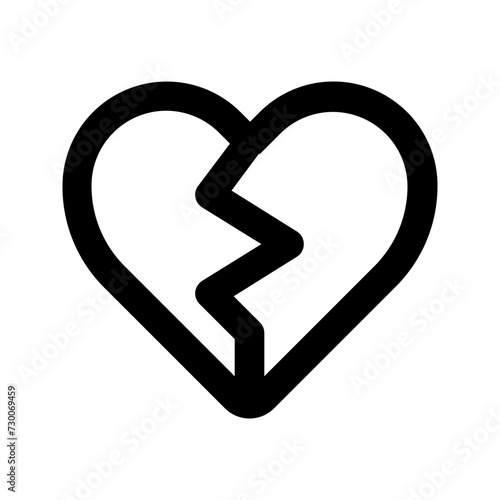 broken heart line icon