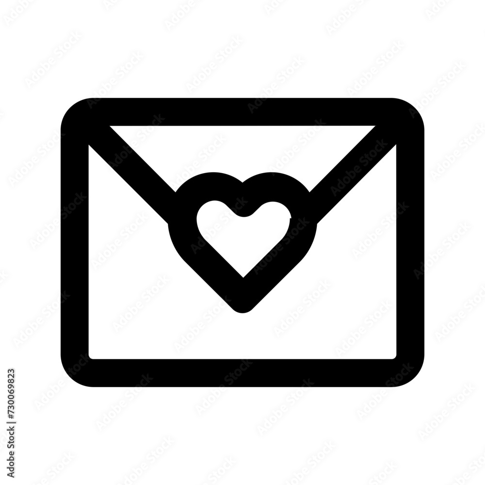 love letter line icon