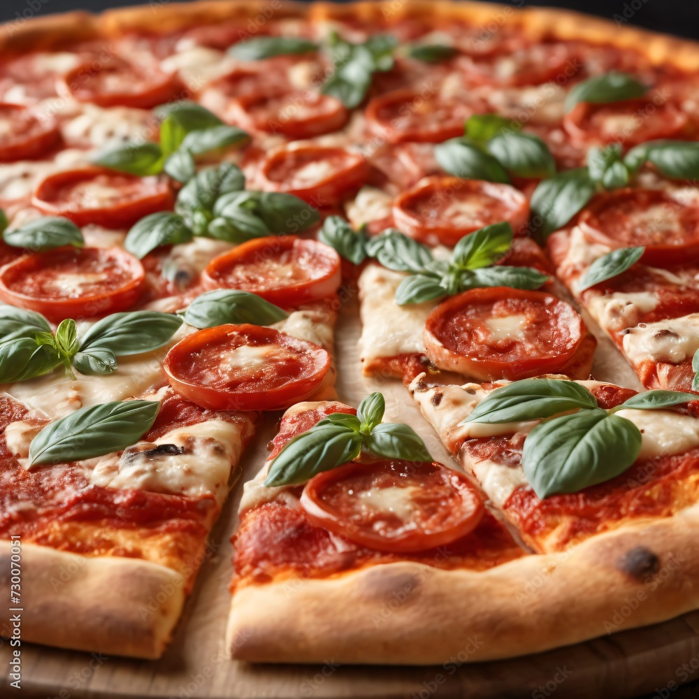 Tasty Pizza With Tomatoes and Basil Tasty Pizza With Tomatoes and Basil