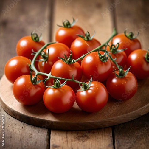 Cherry Tomatoes on a Wooden Cutting Board