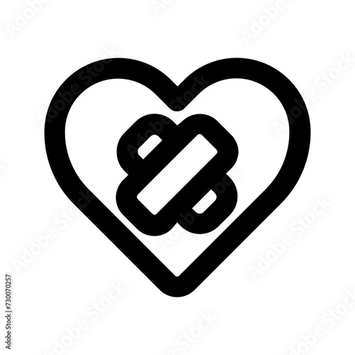 wounded heart line icon