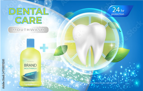 Free vector Realistic dental care mouthwash