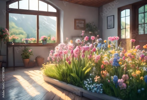 flowers in a house