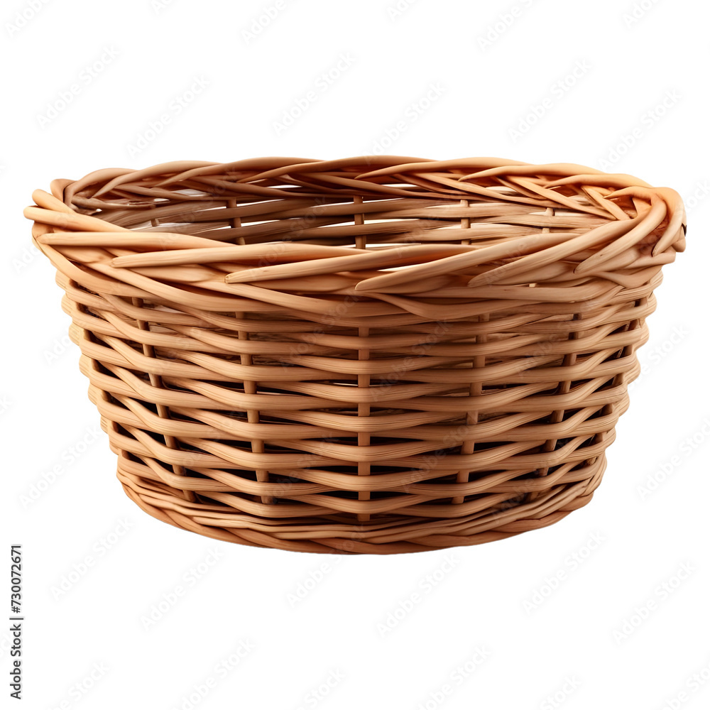 3D Rendering of a Empty Fruits or Vegetables Basket on Transparent Background - Ai Generated