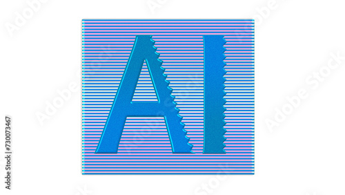 AI sign blue