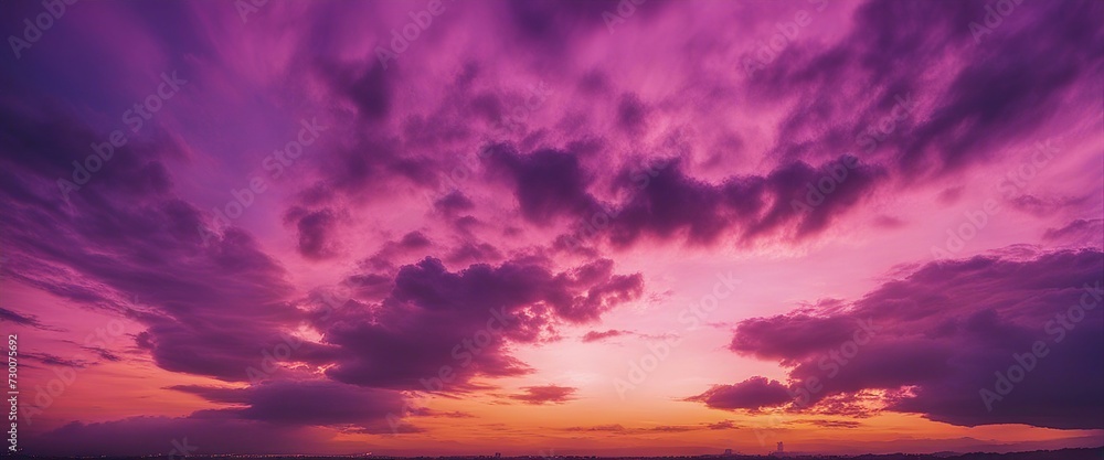 purple sunset sky with clouds background