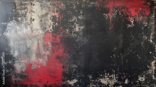 Abstract painting in black and red with golden accents, modern decoration, contemporary art © Natalia