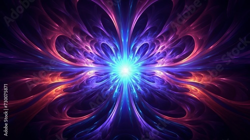 Vibrant neon fractal wallpaper  futuristic abstract art with cosmic elements