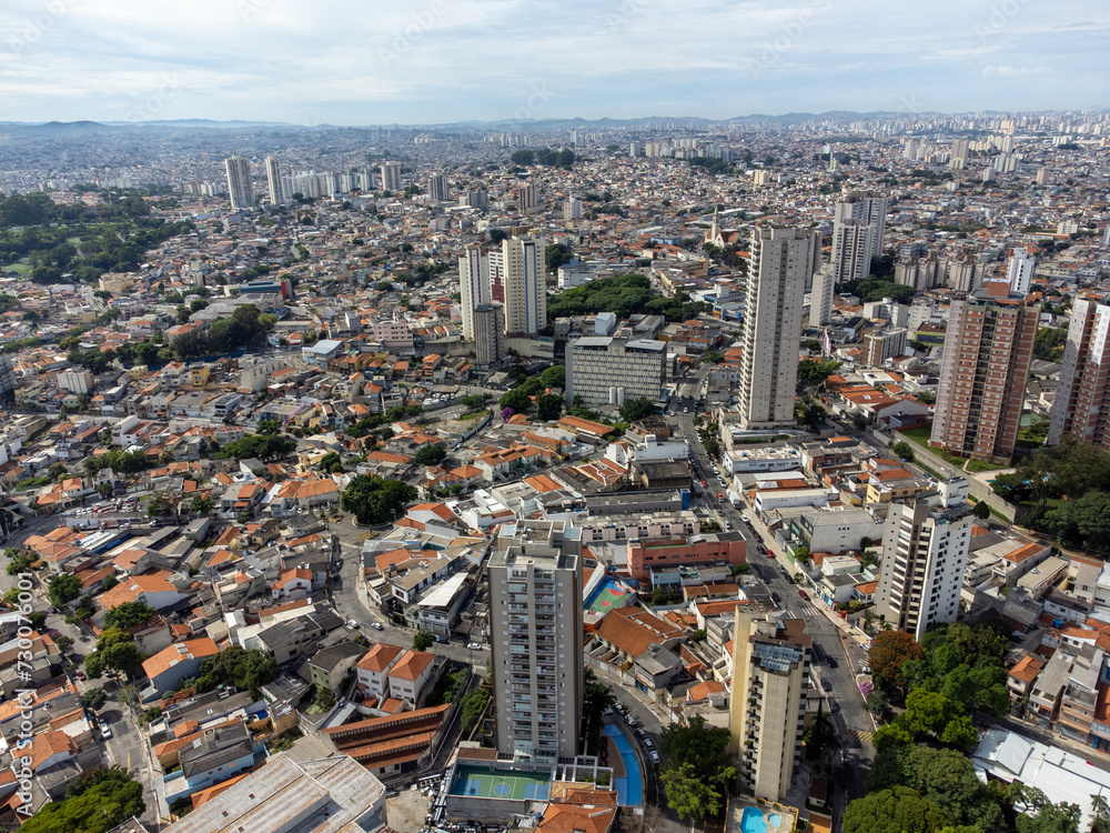 São Paulo megalopolis full of buildings seen from above by drone