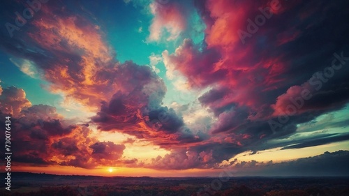 Colourful clouds in the sky 