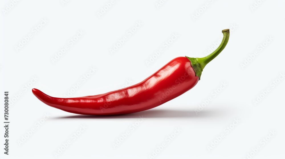 Red hot chili pepper isolated on white background.