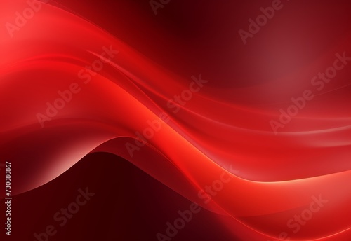 Red abstract background with waves and lights.