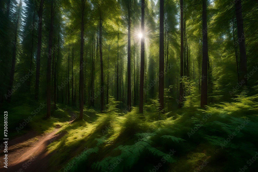 Fototapeta premium Summer sunny forest