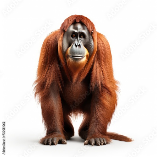 Borneo orangutan illustration on white background