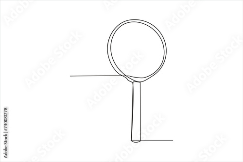 magnifying glass in continuous One line drawing. Linear stylized. Minimalist Vector illustration.