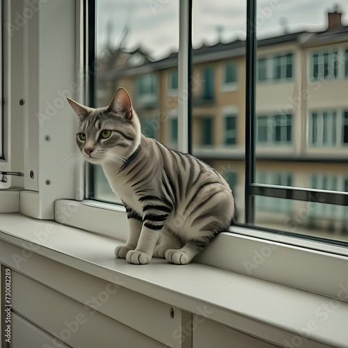 cat on the window, generative AI