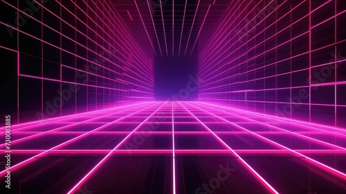 Wallpaper Mural 3d technology abstract neon light background with space for text. Torontodigital.ca