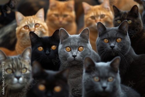 Obraz na płótnie Group Of British Shorthair Cats