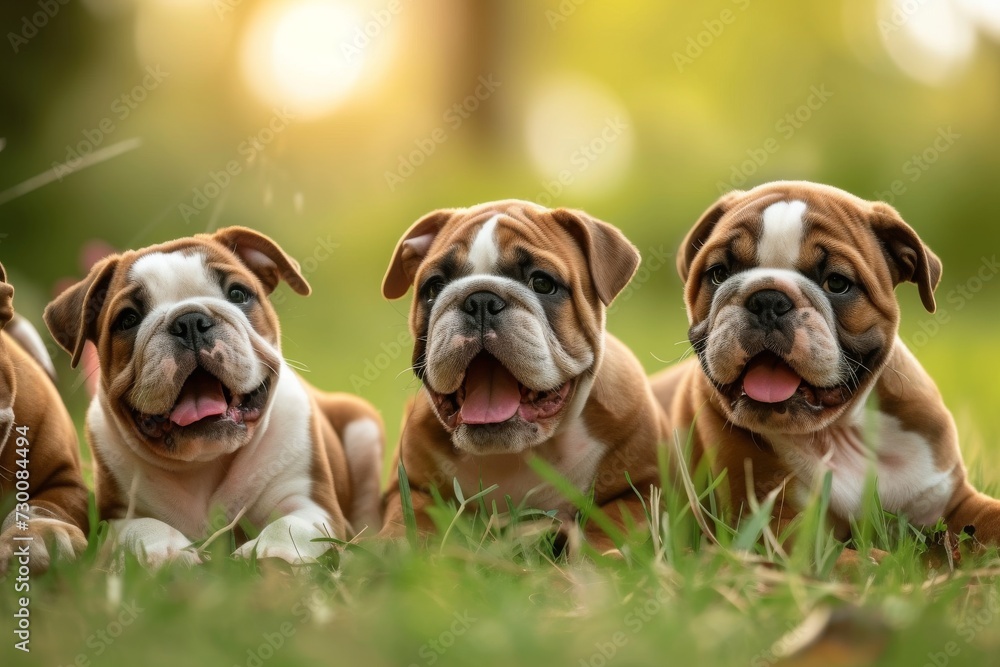 Obraz premium Pack Of Bulldog Dogs