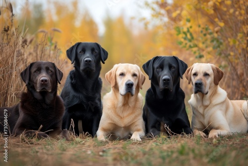 Pack Of Labrador Retriever Dogs