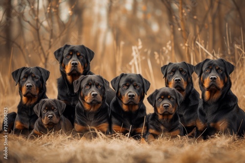 Pack Of Rottweiler Dogs