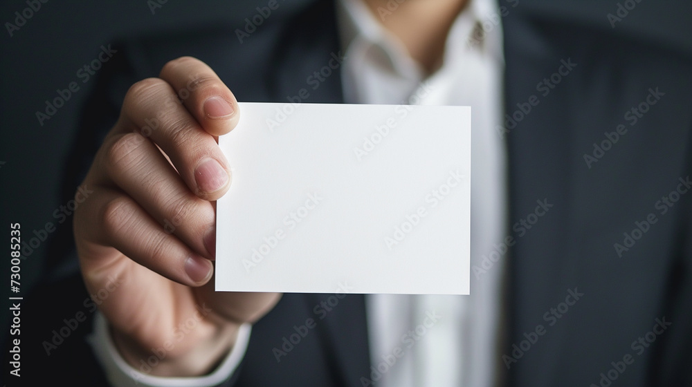 Professional Presentation: Hand Holding Blank Business Card Professional Presentation: Hand Holding Blank Business Card
