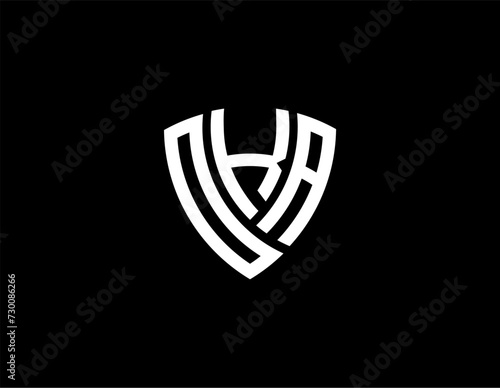 OKA creative letter shield logo design vector icon illustration