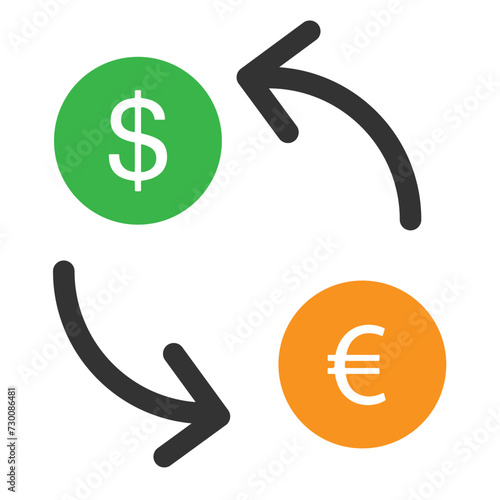 currency exchange icon vector illustration symbol photo
