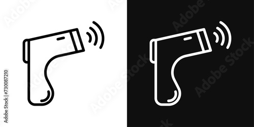 Contactless infrared thermometer icon set. vector illustration photo