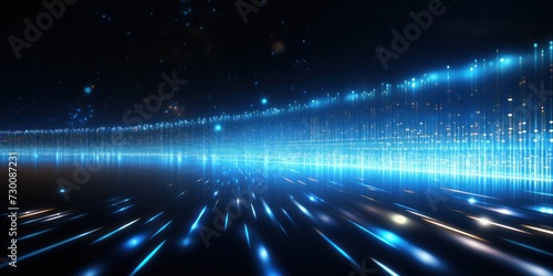 Azure Futuristic Data Stream Abstract Background