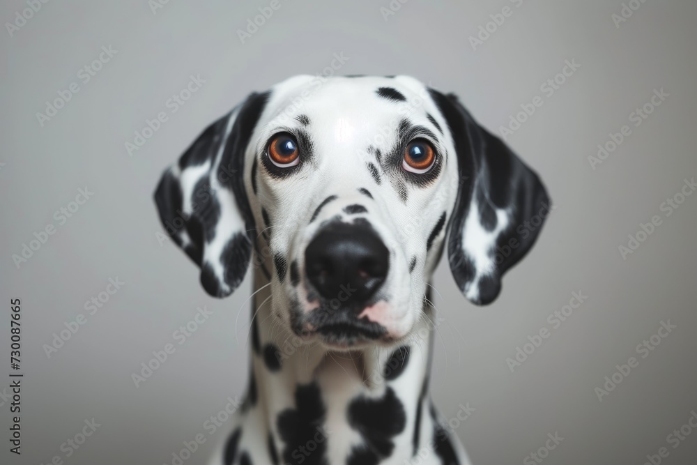 Capturing A Startled Dalmatian's Expression In A Studio Pet Photography Concept
