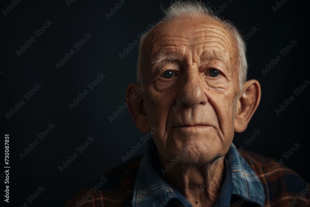 Capturing The Essence Of Aging: Thoughtful Portrait Of An Elderly Man In An Intimate Studio Setting Capturing The Essence Of Aging: Thoughtful Portrait Of An Elderly Man In An Intimate Studio Setting