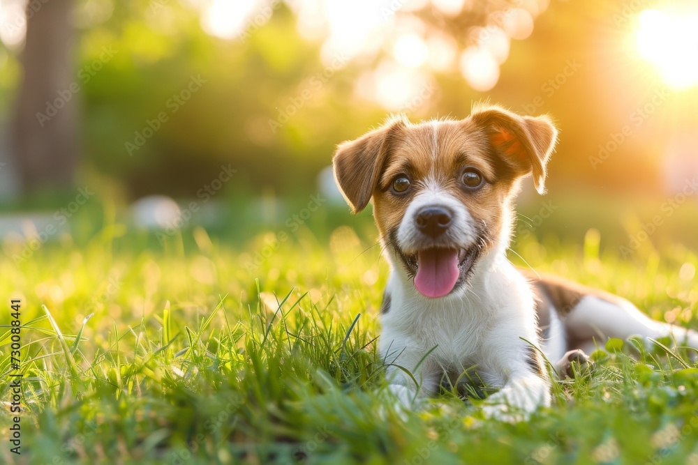Puppy Embracing Pure Bliss, Frolicking In The Park's Golden Rays Puppy Embracing Pure Bliss, Frolicking In The Park's Golden Rays