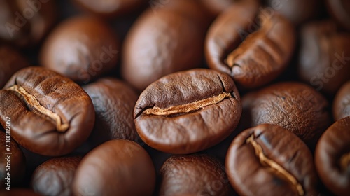 Close-up of dark roasted coffee beans. © AdriFerrer
