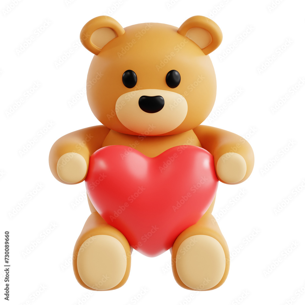 3D Teddy Bear Illustration
