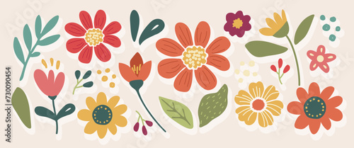 Beautiful  flower collection  vector illustration