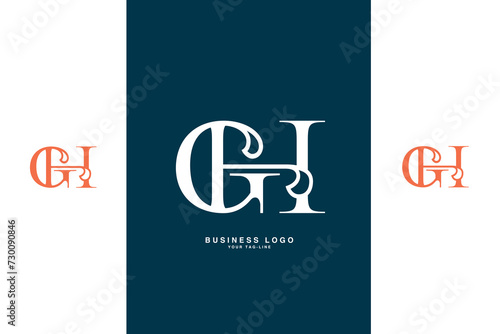 GH, HG, G, H, Abstract Letters Logo Monogram