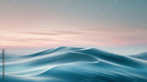 Gentle hues blending effortlessly, forming a tranquil gradient wave in a minimalist abstract landscape