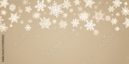 Beige christmas card with white snowflakes vector