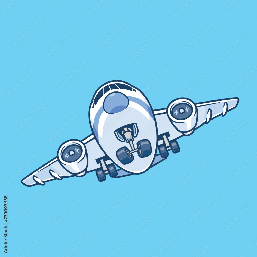 Cartoon plane flying take off illustration Cartoon plane flying take off illustration