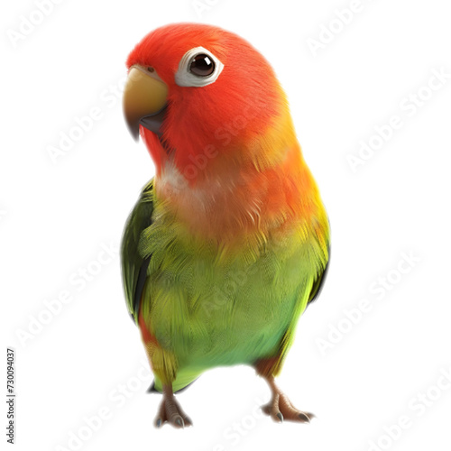 3D Rendering of a Parrot on Transparent Background - Ai Generated