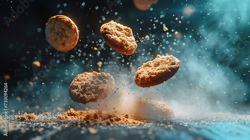 Cookies flyin concept, comercial photo 