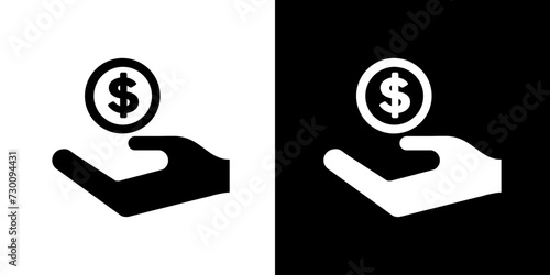 Receiving hand icon. Down icon. Health. Business. Accepting hand gesture. Hands down gesture